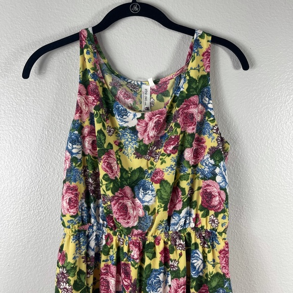 Pink Owl Apparel Rose Floral Sleeveless Stretch Short Dress Open Back Medium - Picture 2 of 9